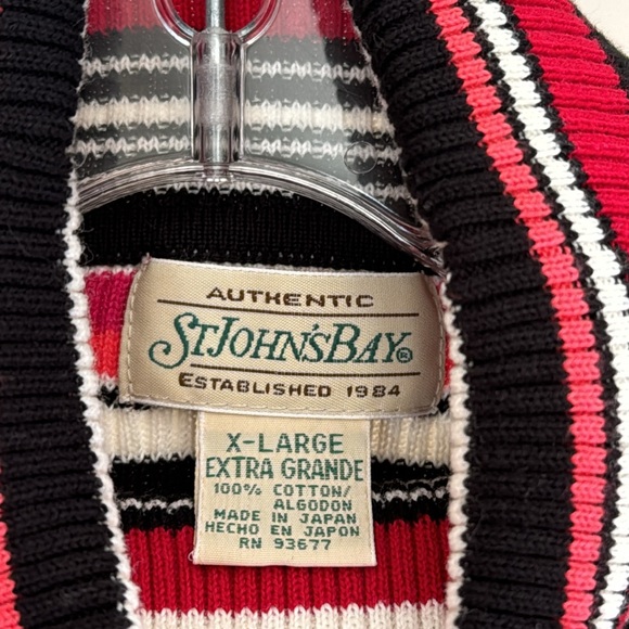 St. John’s Bay women’s ribbed turtleneck sweater, red, pink, black & white, XL - Picture 6 of 11